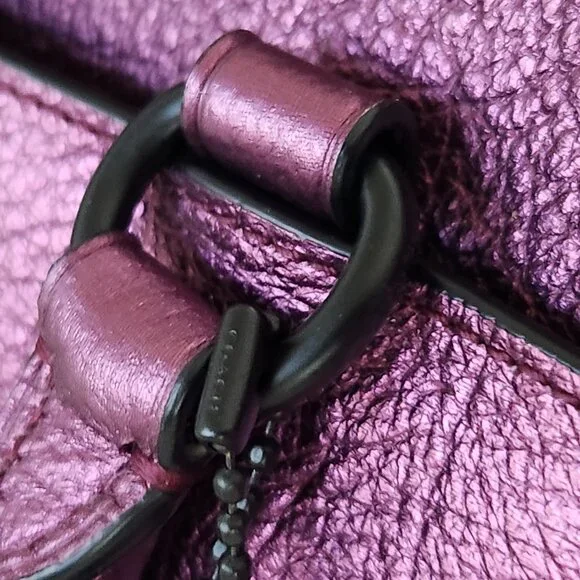 Nwot Coach Mercer Halogram Purple Metallic Shoulder Bag Purse - Picture 13 of 15